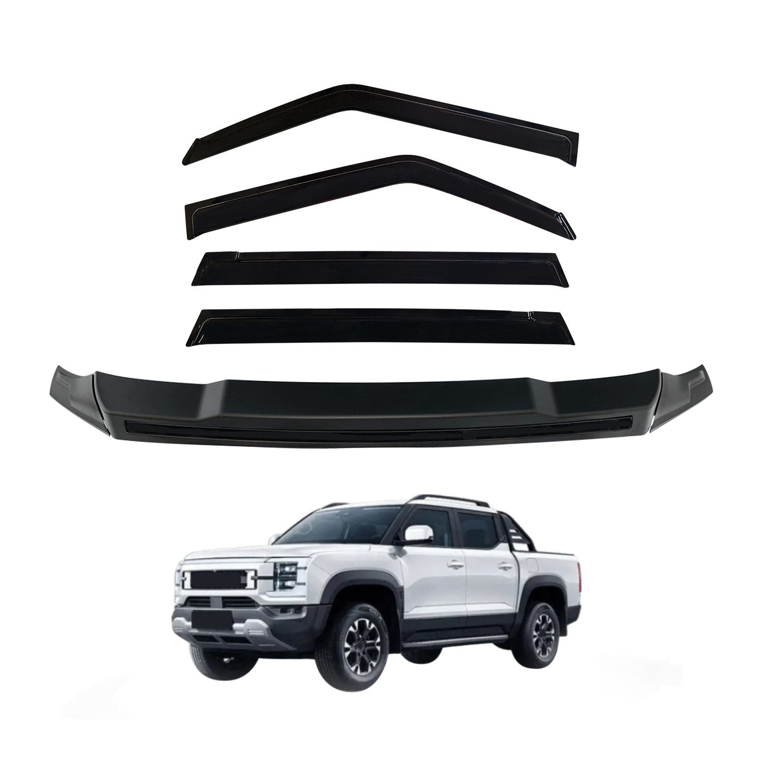 PRE-ORDER Luxury Weather Shields + Bonnet Protector for BYD Shark 6 2025-Onwards