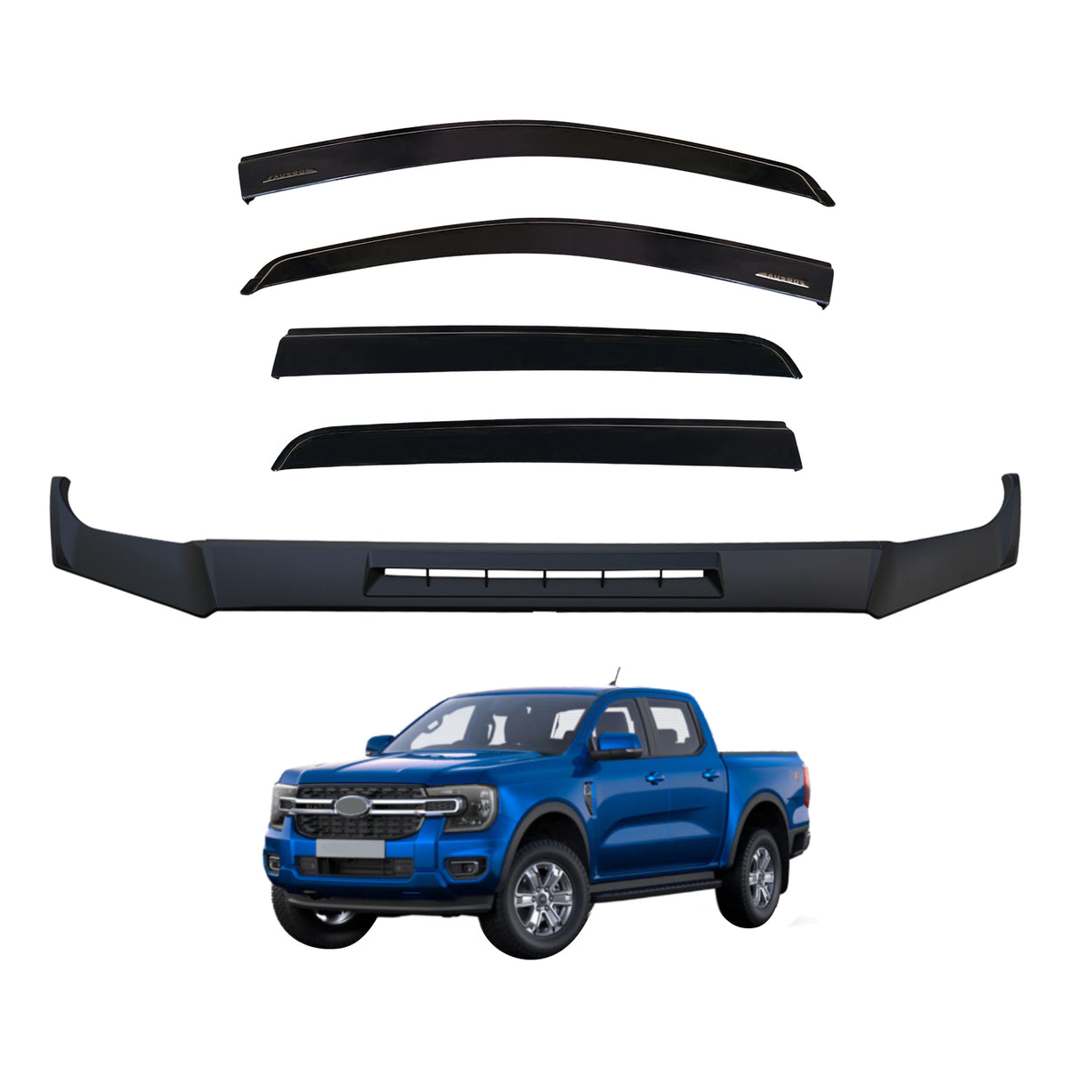 Injection Weather Shields + Bonnet Protector for Ford Ranger Dual Cab