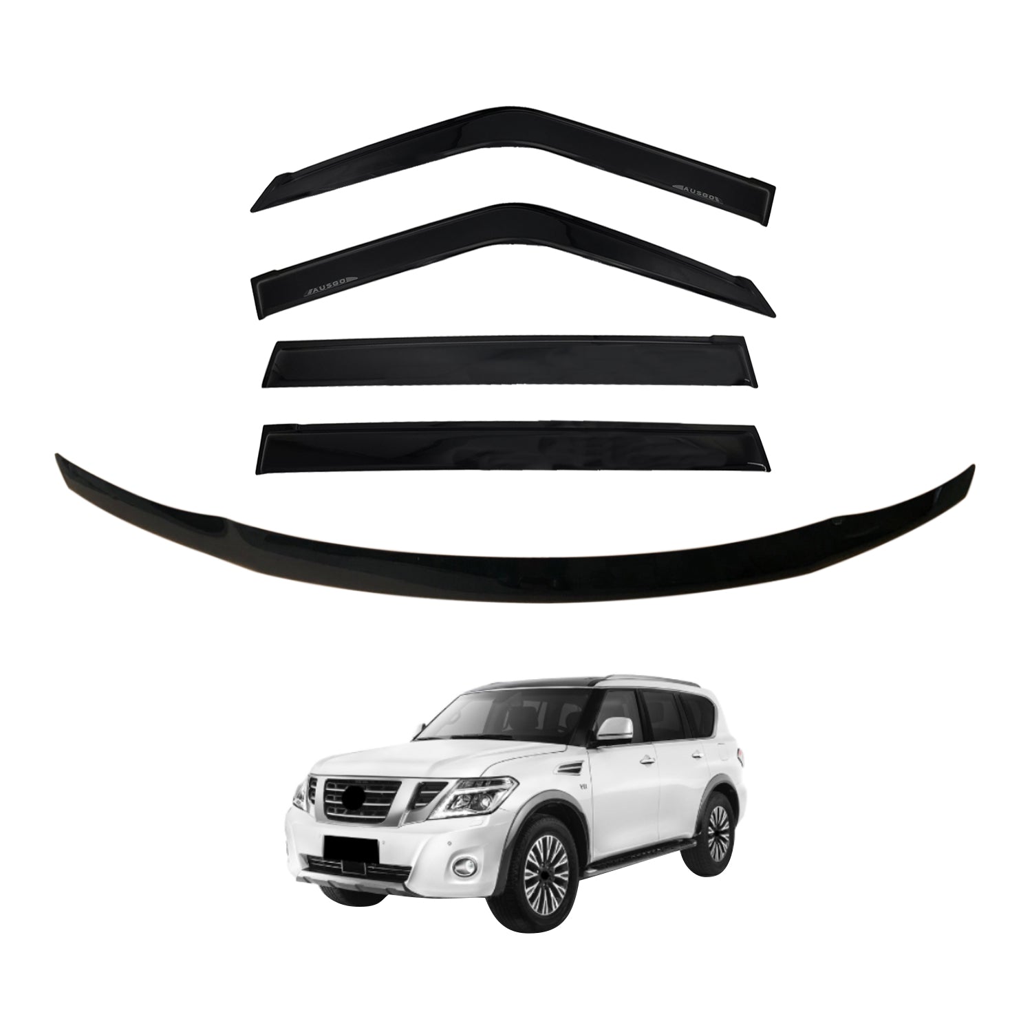 Luxury Weather Shields + Bonnet Protector for Nissan Patrol Y62 2012-2019