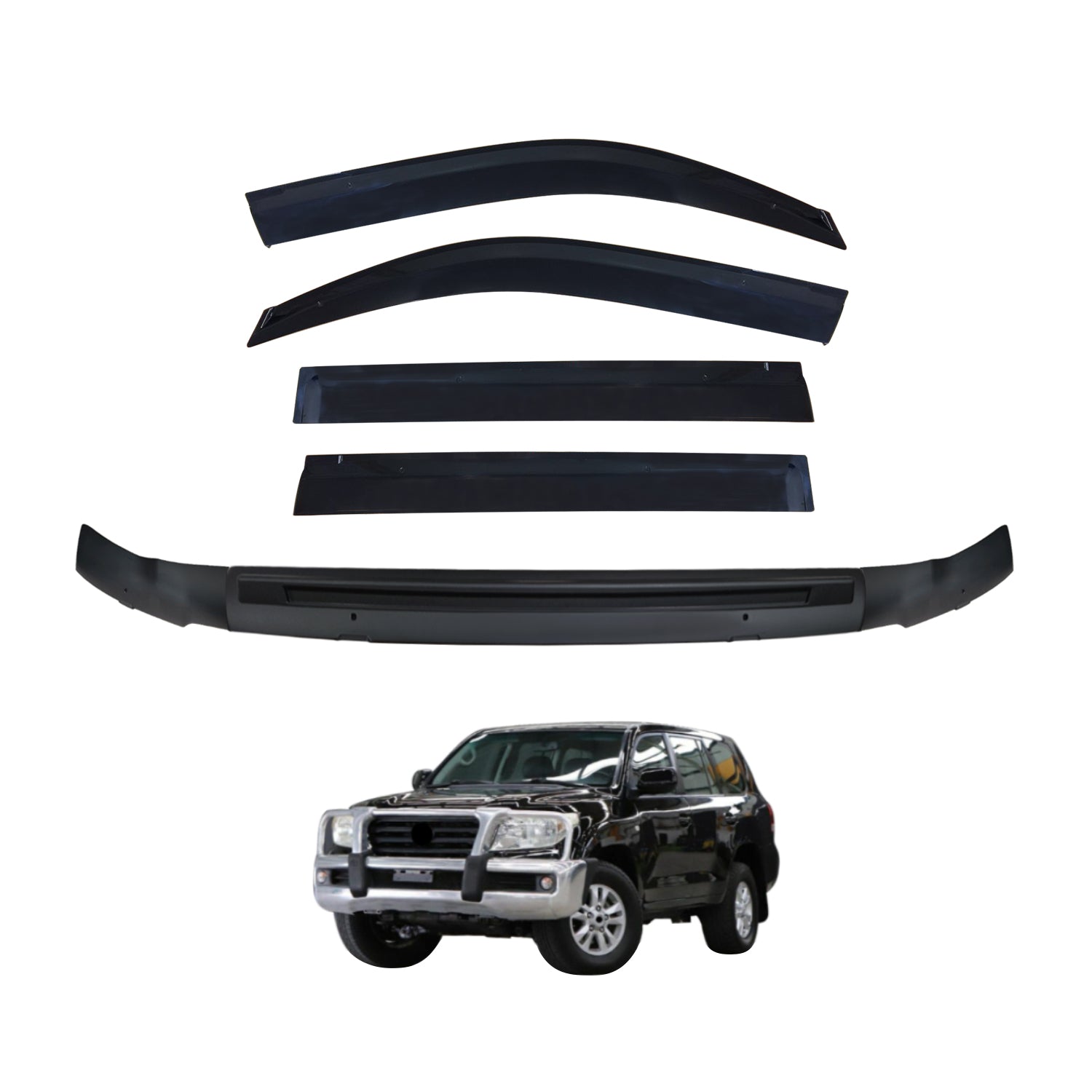 Injection Weather Shields + Bonnet Protector for Toyota Land Cruiser 200 Series 2007-2015