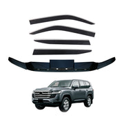Stainless Trim Weather Shields + Bonnet Protector for Toyota Land Cruiser 300 Series 2021-Onwards