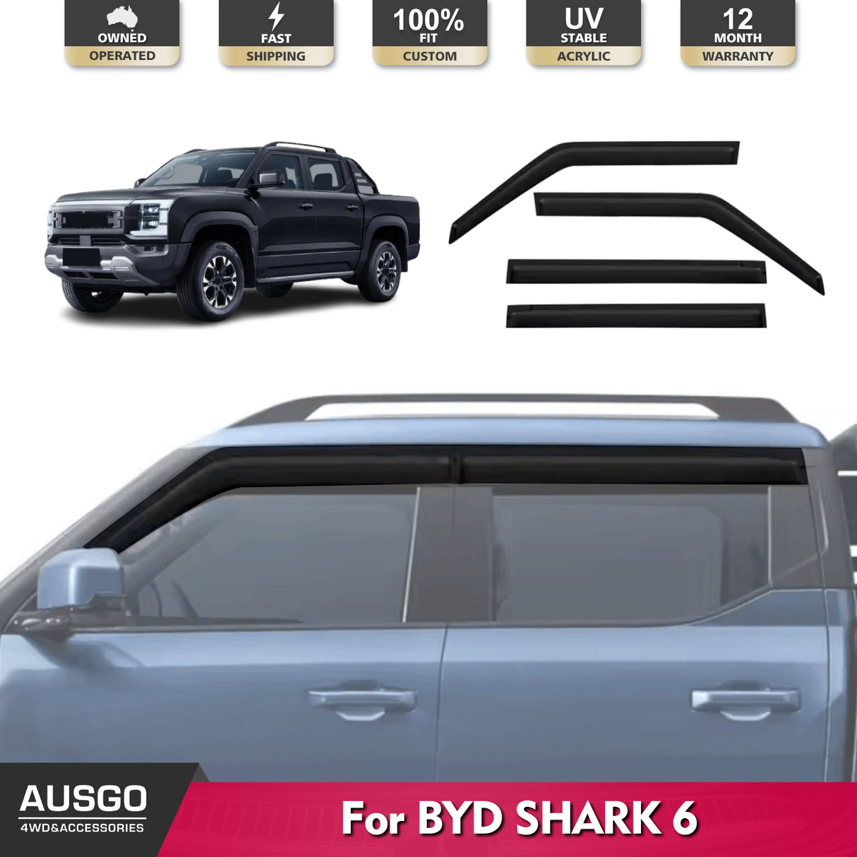 PRE-ORDER Weather Shields for BYD Shark 6 2025-Onwards