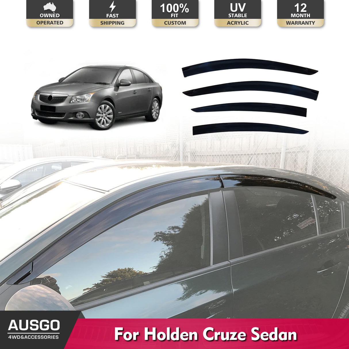 Injection Weather Shields for Holden Cruze Sedan 2009-2016