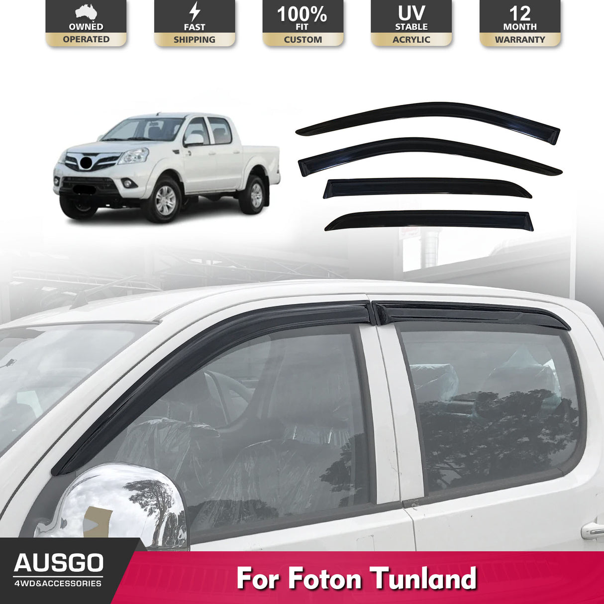 Luxury Weather Shields for Foton Tunland 2013-Onwards