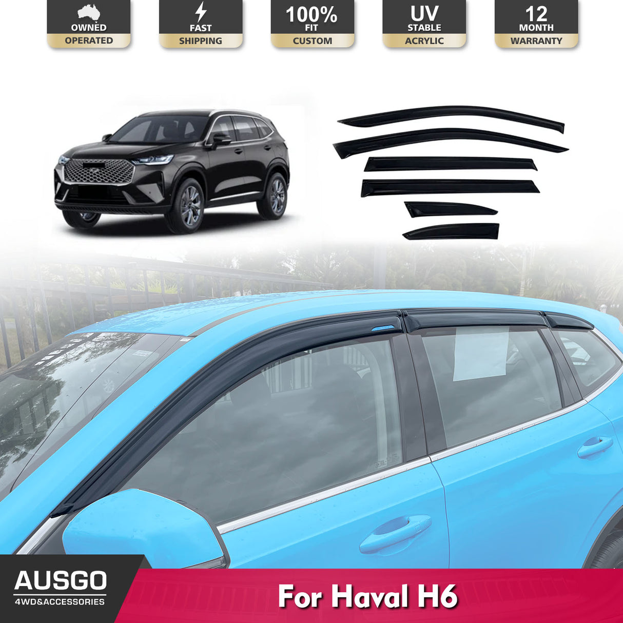 Luxury Weather Shields for Haval H6 B01 Series 2021-Onwards