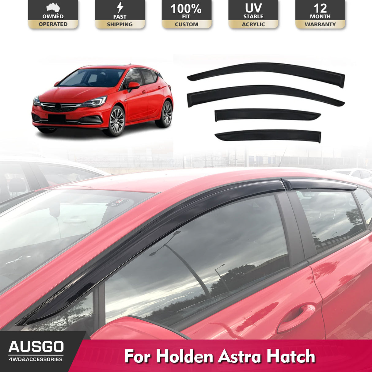 Luxury Weather Shields for Holden Astra Hatch 2016-Onwards