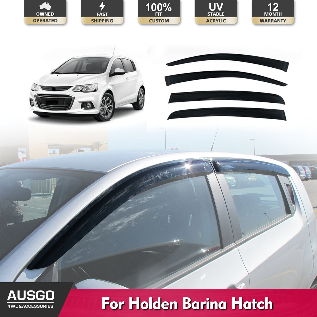 Weather Shields for Holden Barina Hatch TM Series 2011-2019