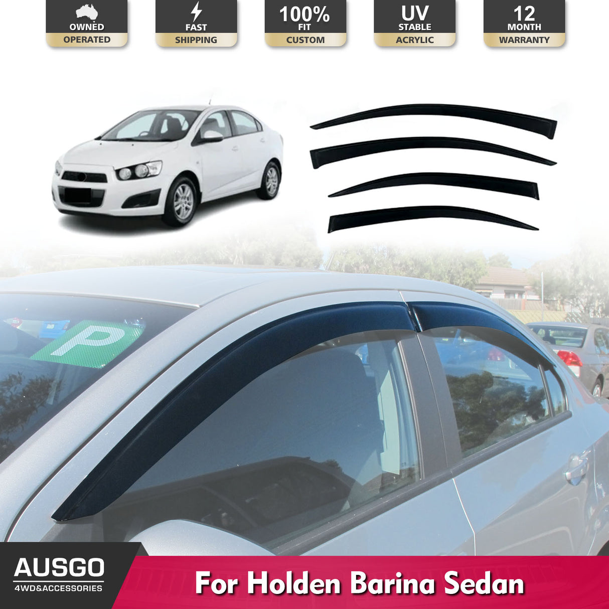 Weather Shields for Holden Barina TM Series Sedan 2012-2019