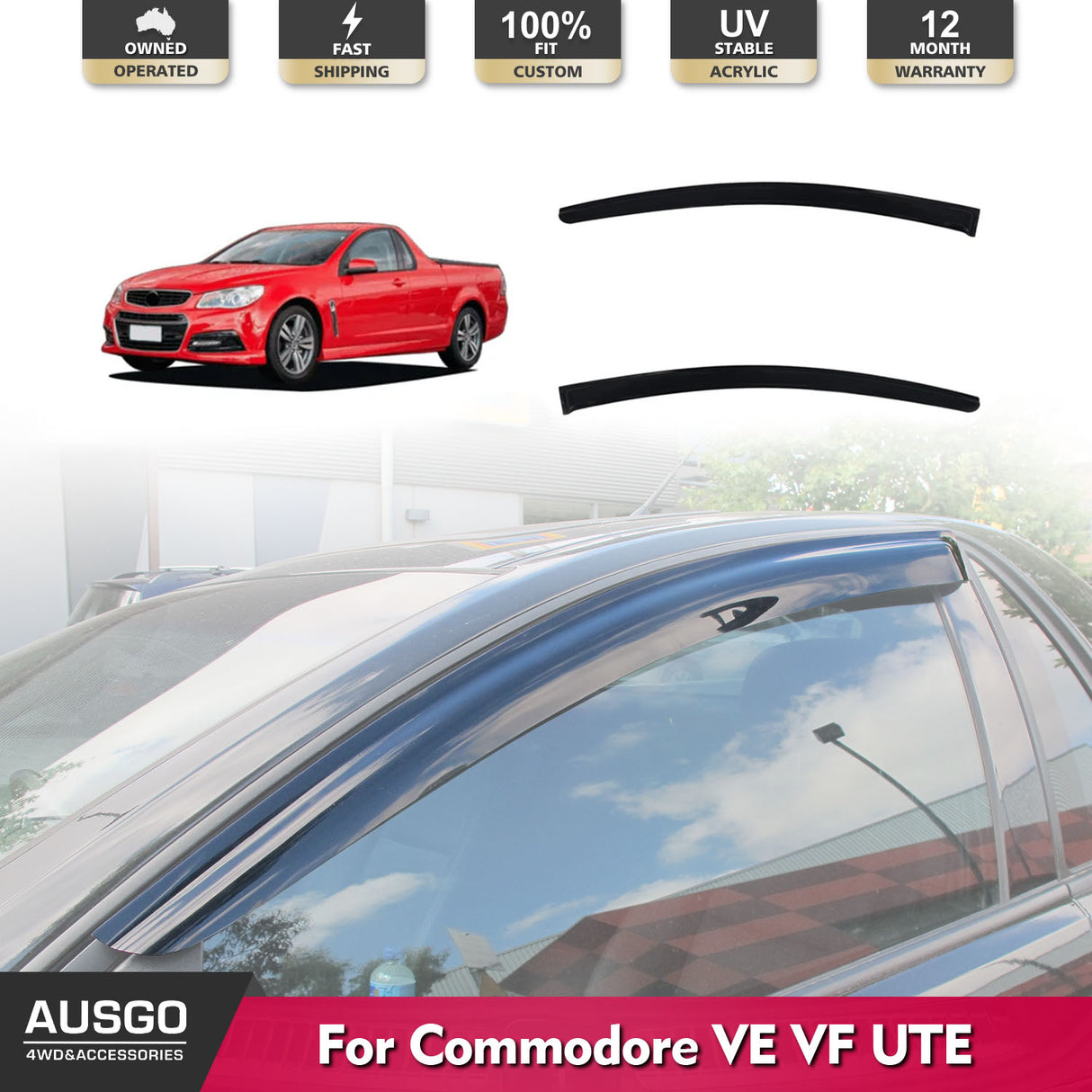 Luxury Weather Shields for Holden Commodore VE VF ute