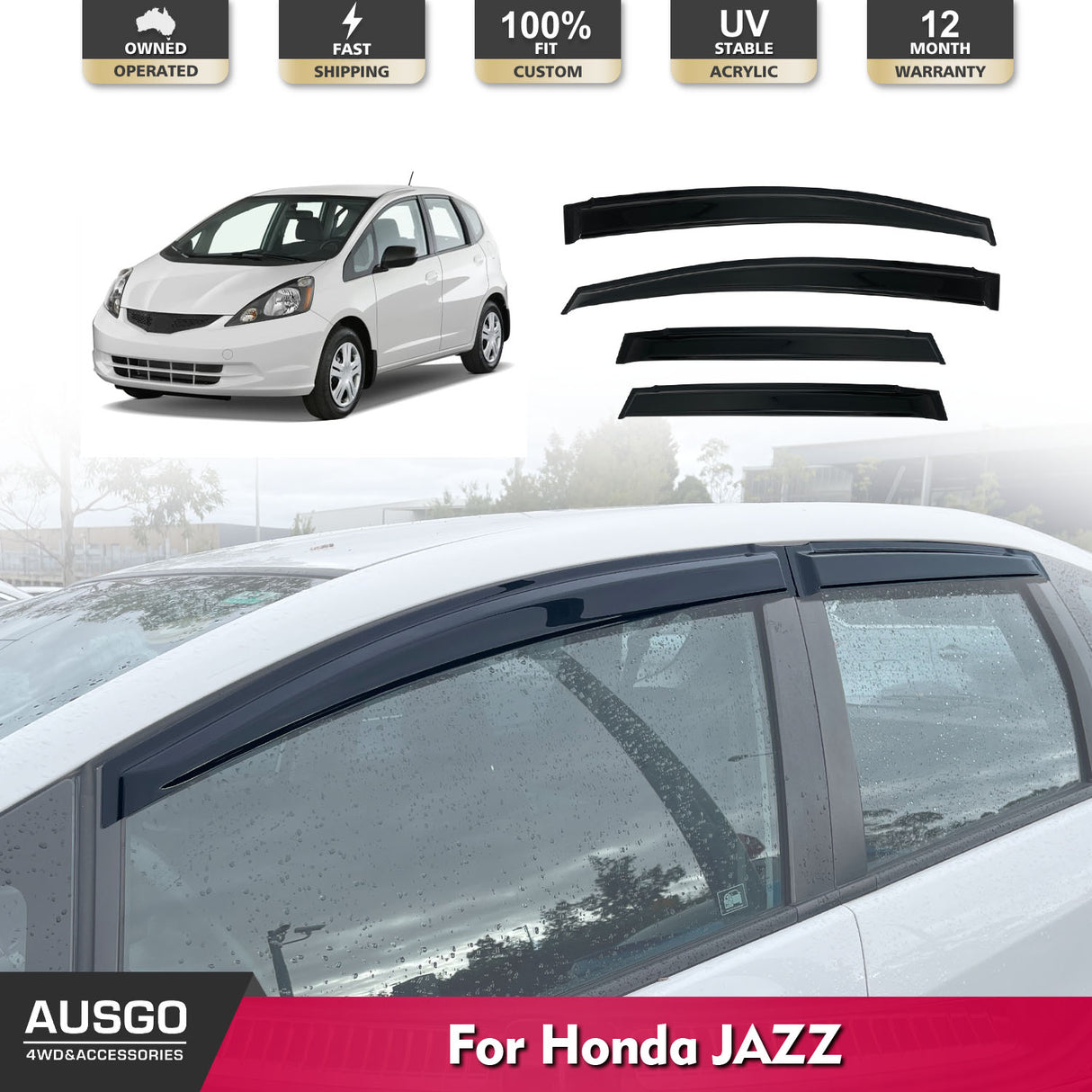 Luxury Weather Shields for Honda Jazz GE Series 2008-2014