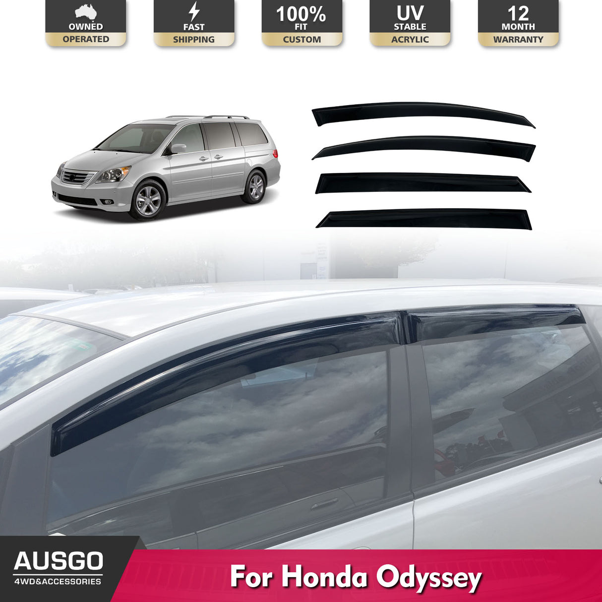 Weather Shields for Honda Odyssey 3rd Gen 2004-2009