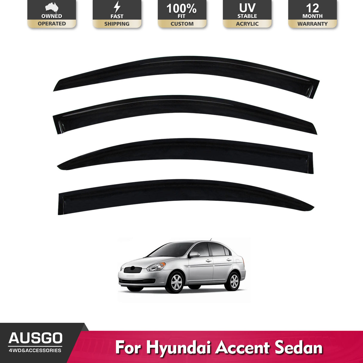 Weather Shields for Hyundai Accent MC Sedan 2006-2008