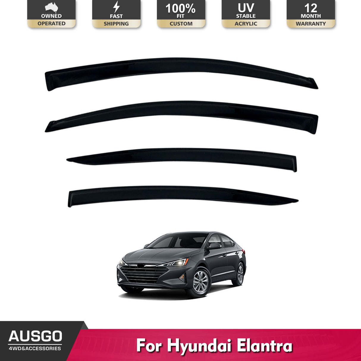 Luxury Weather Shields for Hyundai Elantra AD Series 2016-2020