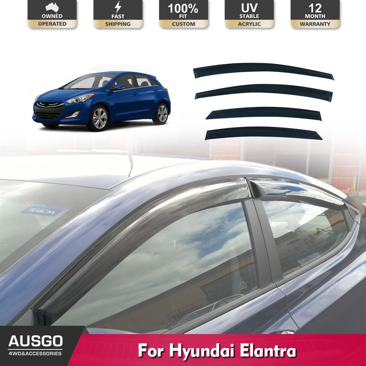 Weather Shields for Hyundai Elantra MD Series 2011-2015