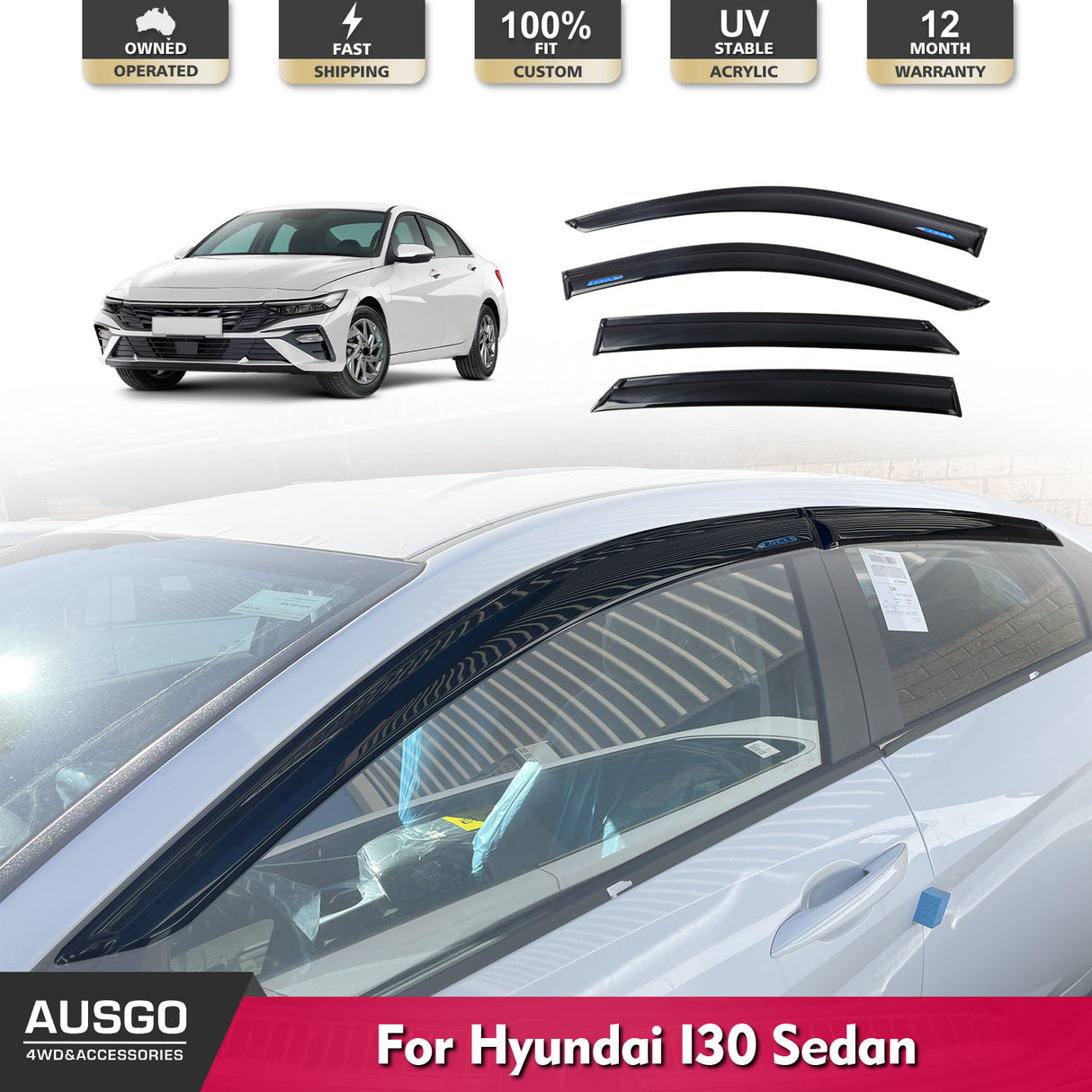 Luxury Weather Shields for Hyundai I30 Sedan 2020-Onwards