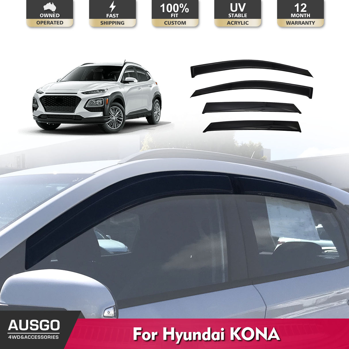 Weather Shields for Hyundai Kona 2017-2023