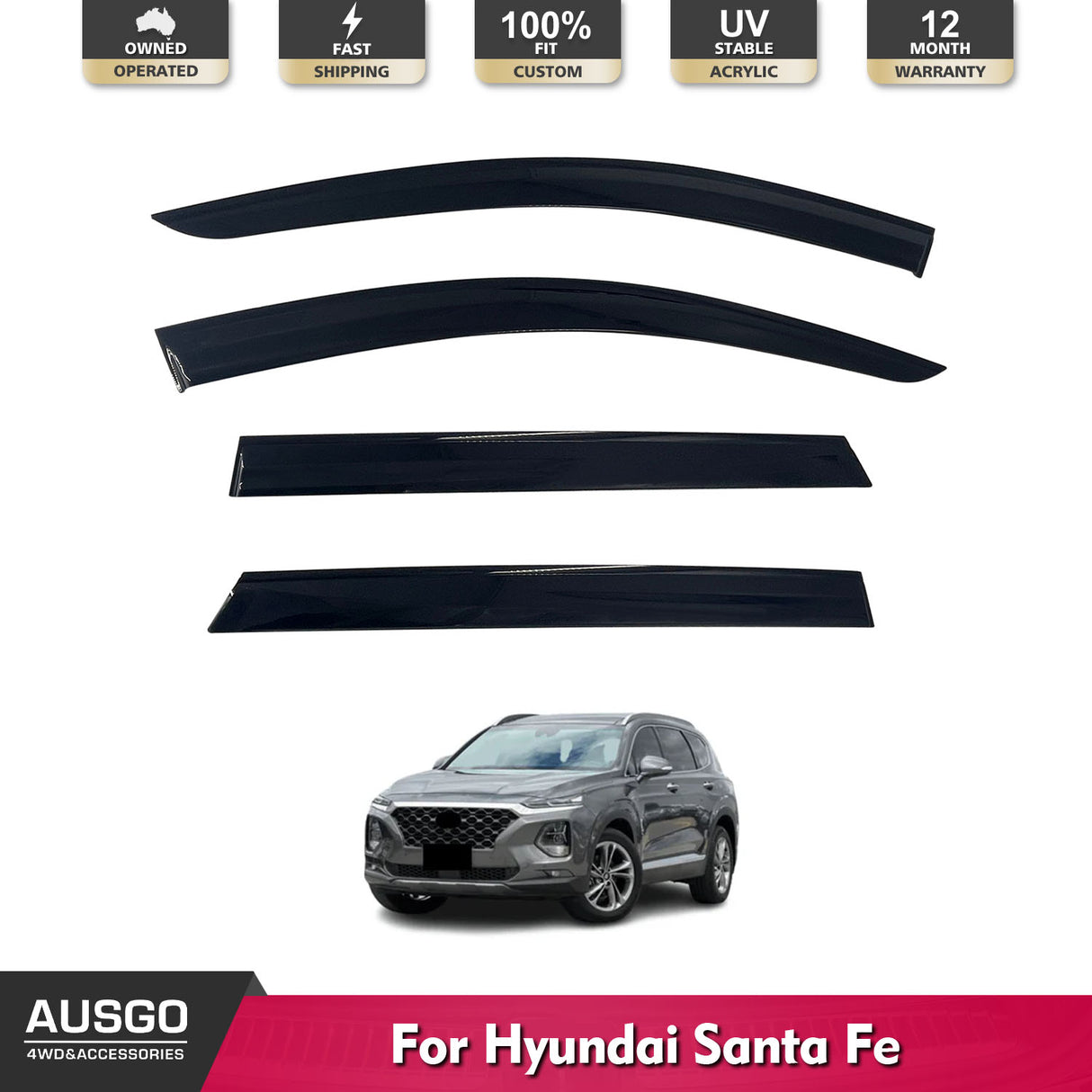 Luxury Weather Shields for Hyundai Santa Fe TM Series 2018-2024