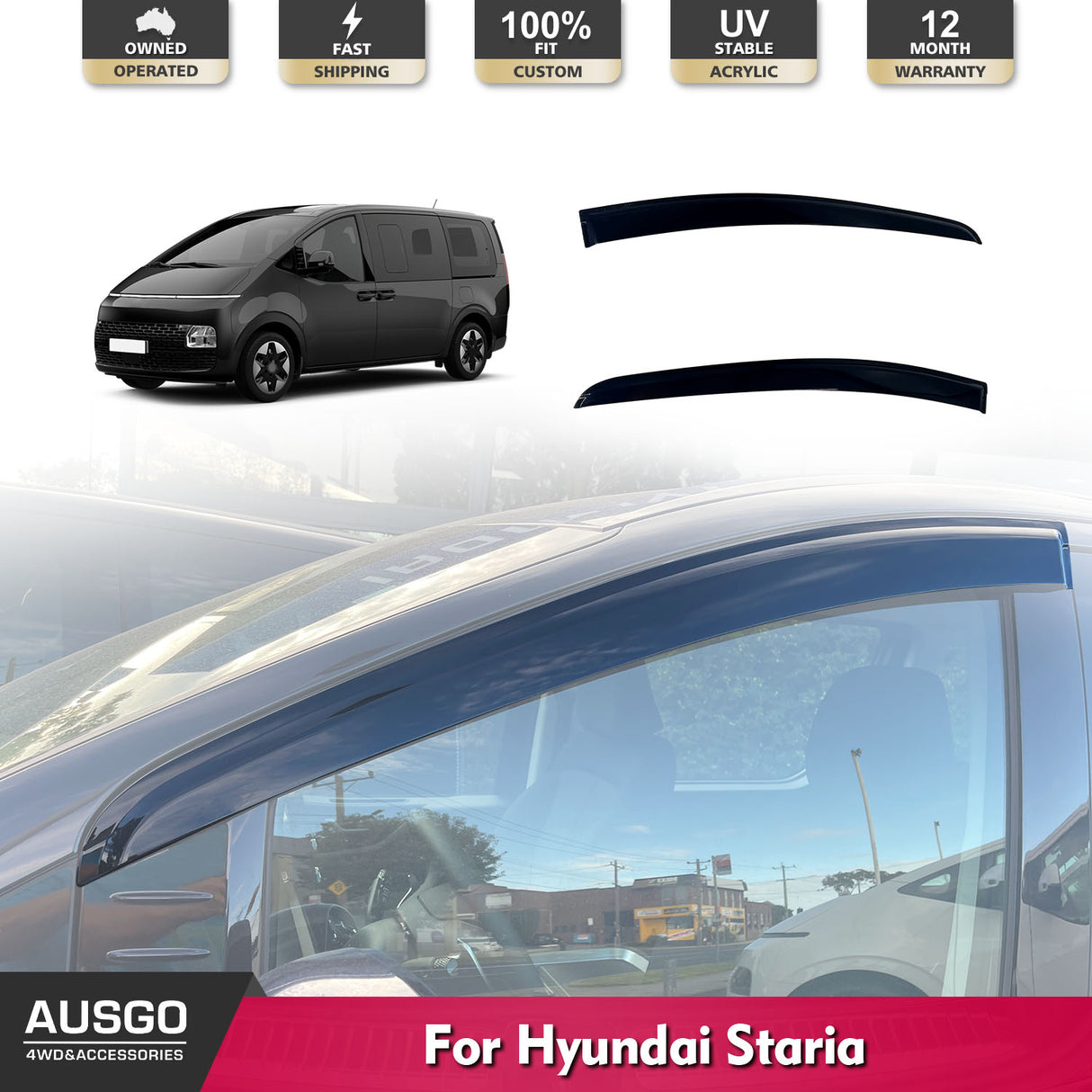 Injection Weather Shields for Hyundai Staria / Staria Load 2021-Onwards