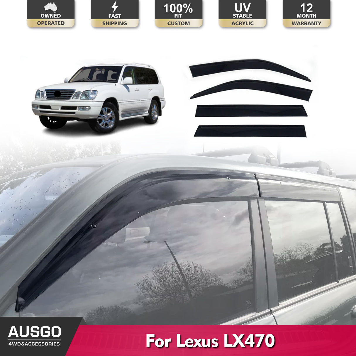 Injection Weather Shields for Lexus LX470 1998-2007