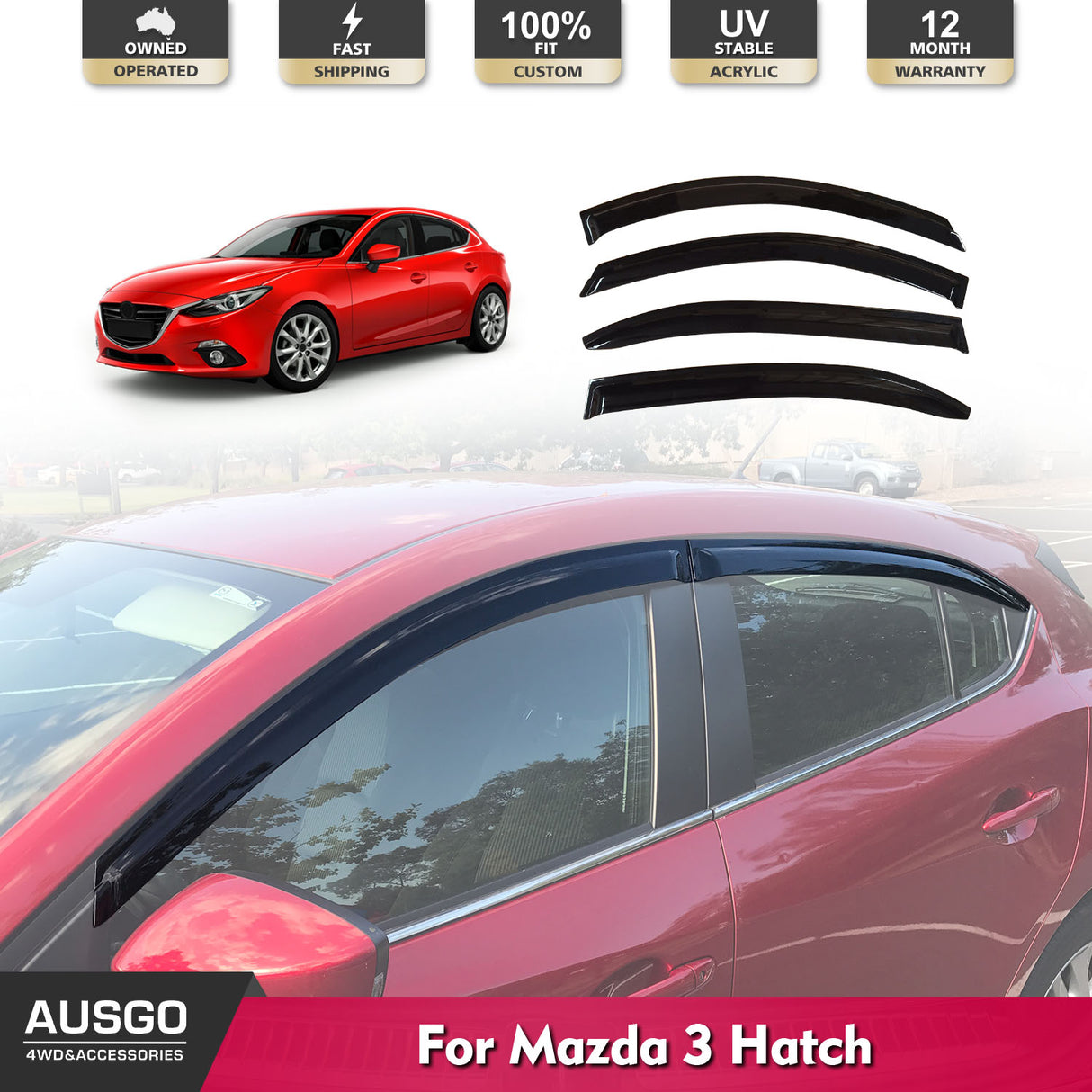 Injection Weather Shields for Mazda 3 BM BN Series Hatch 2013-2019