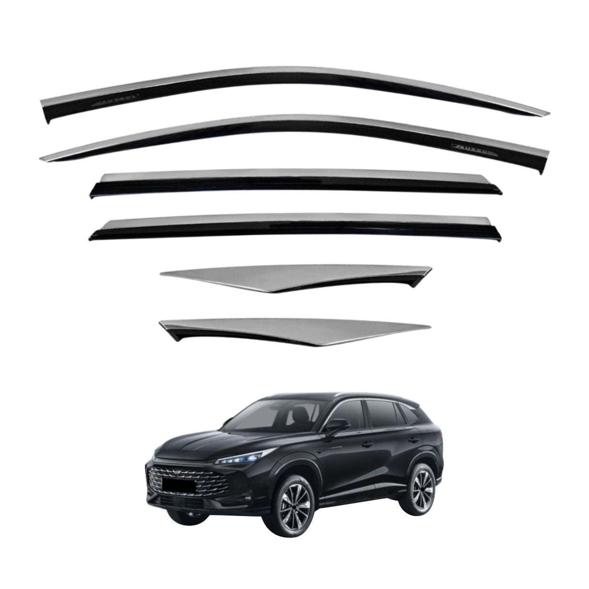 Stainless Trim Weather Shields for MG HS 2024-Onwards