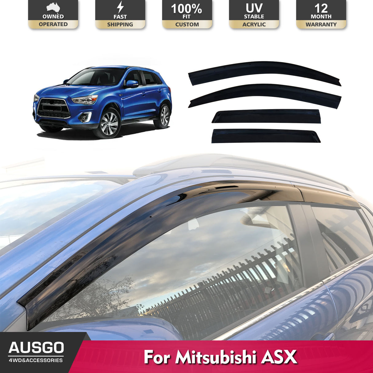 Injection Weather Shields for Mitsubishi ASX 2010-Onwards