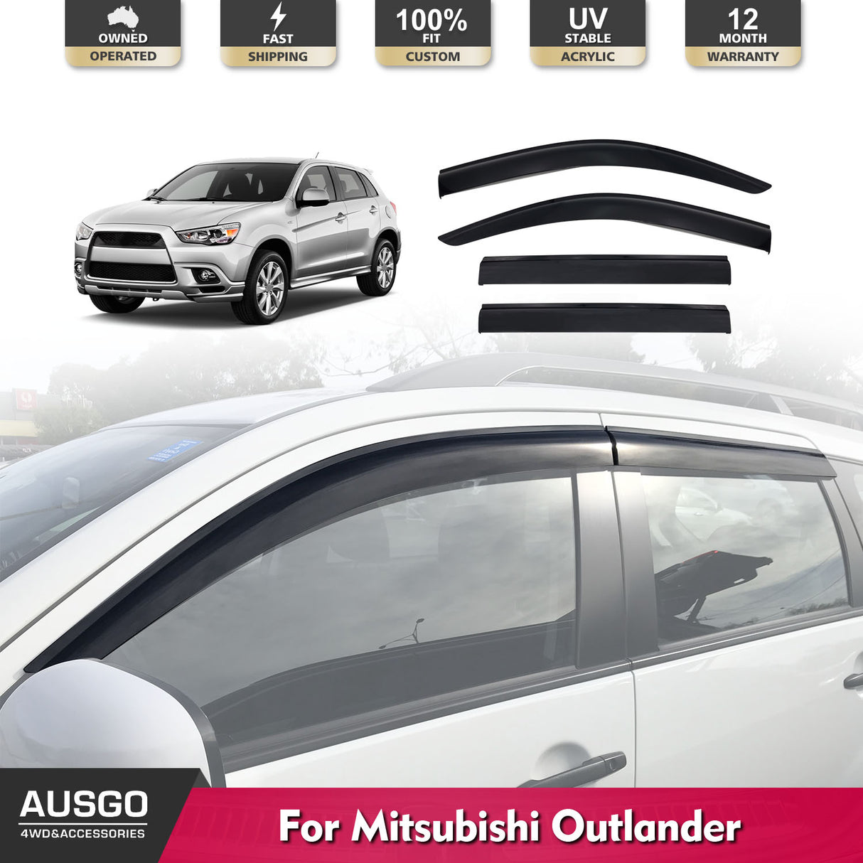 Injection Weather Shields for Mitsubishi Outlander 2006-2012