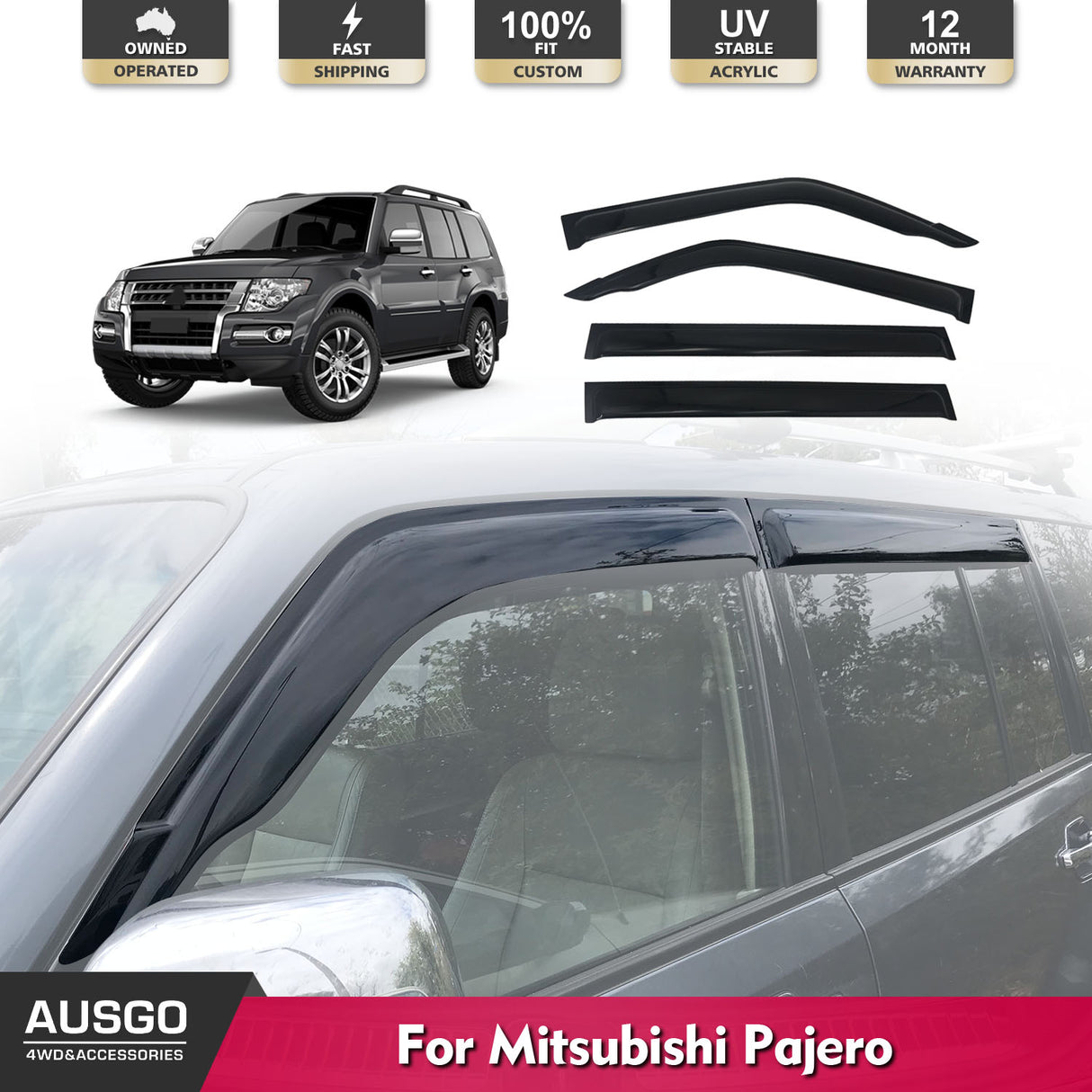 Luxury Weather Shields for Mitsubishi Pajero 2000-2021