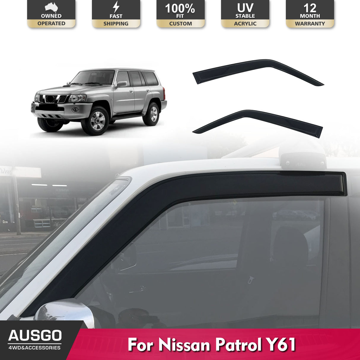 Luxury Weather Shields for Nissan Patrol GU Y61 1998-2016