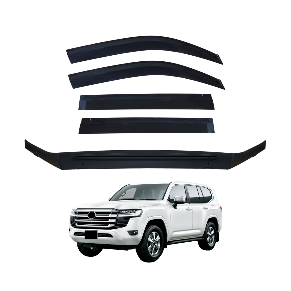 Injection Weather Shields + Bonnet Protector for Toyota Land Cruiser 200 LC200 2016-2021