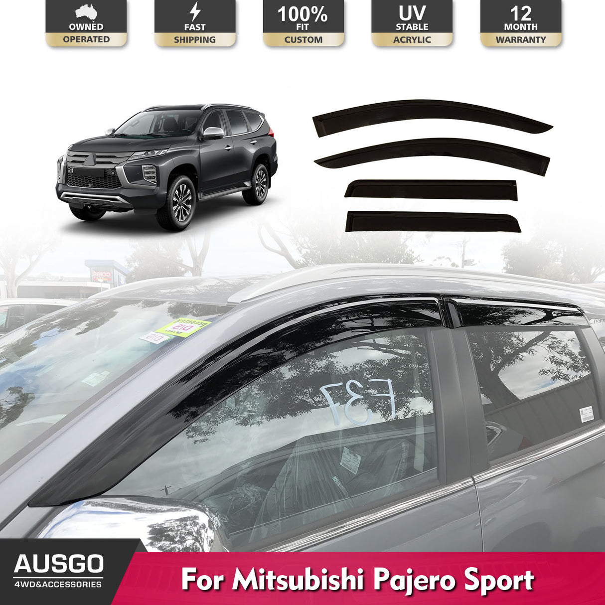 Injection Weather Shields for Mitsubishi Pajero Sport QE & QF Series 2015-Onwards