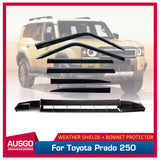 Stainless Trim Weather Shields + Bonnet Protector for Toyota Land Cruiser Prado 250 J250 LC250 2024-Onwards