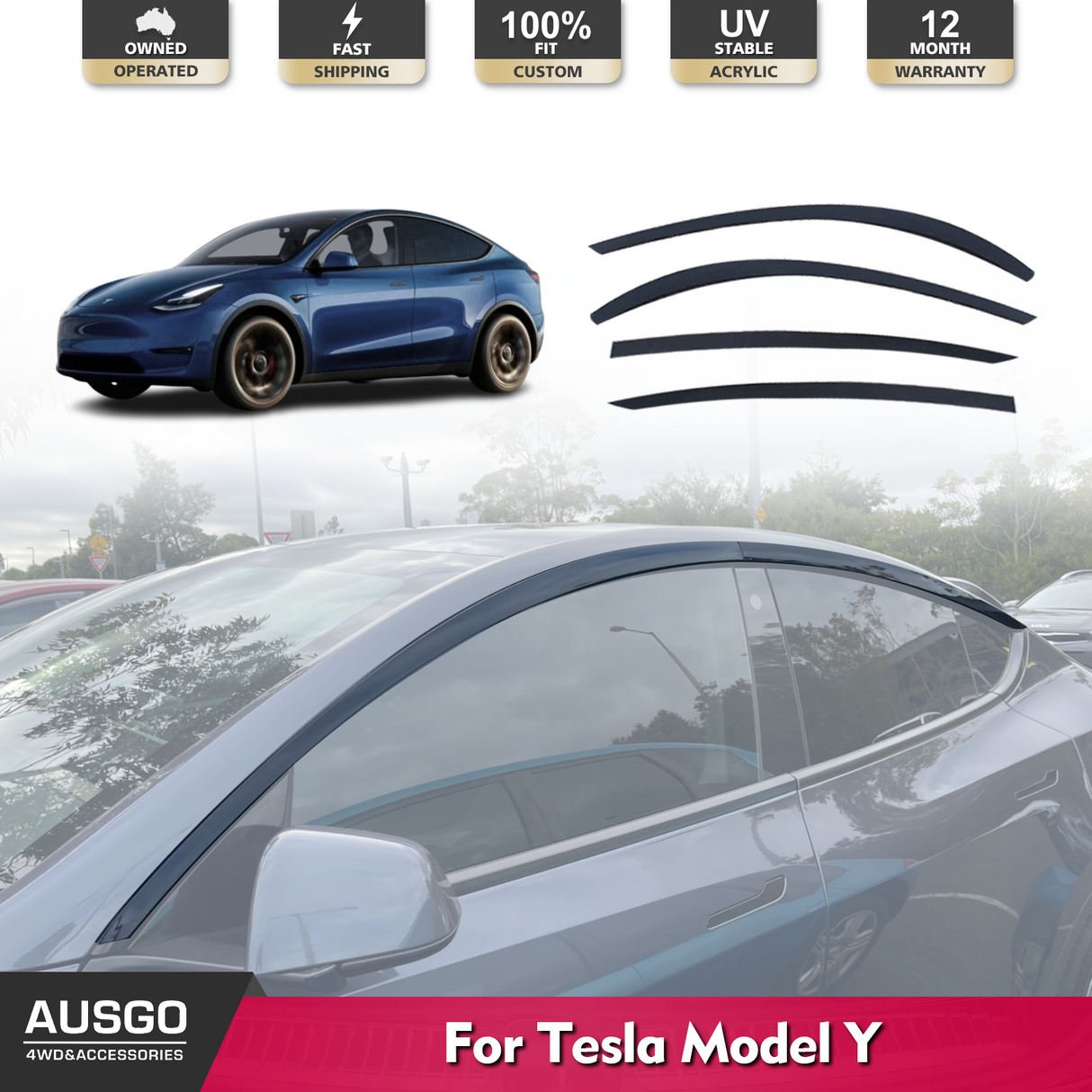 Injection Weather Shields for Tesla Model Y 2022-2025