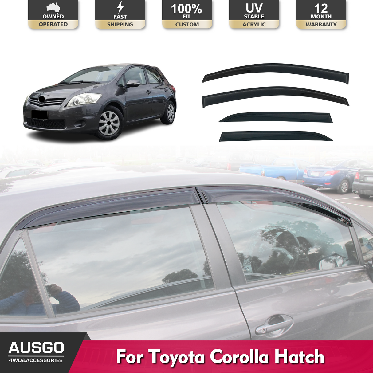 Weather Shields for Toyota Corolla Hatch 2007-2012