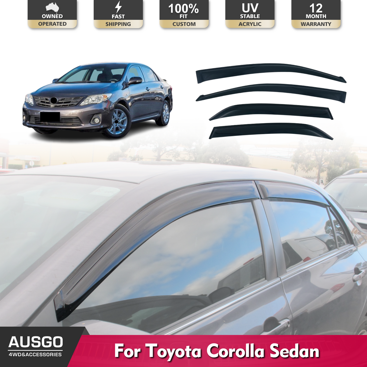 Weather Shields for Toyota Corolla Sedan 2007-2013