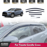 Stainless Trim Weather Shields for Toyota Corolla Cross SUV 2022-Onwards