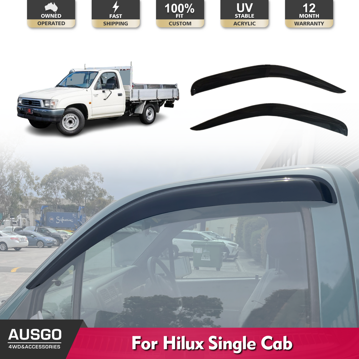 Weather Shields for Toyota Hilux Single Cab 1997-2005