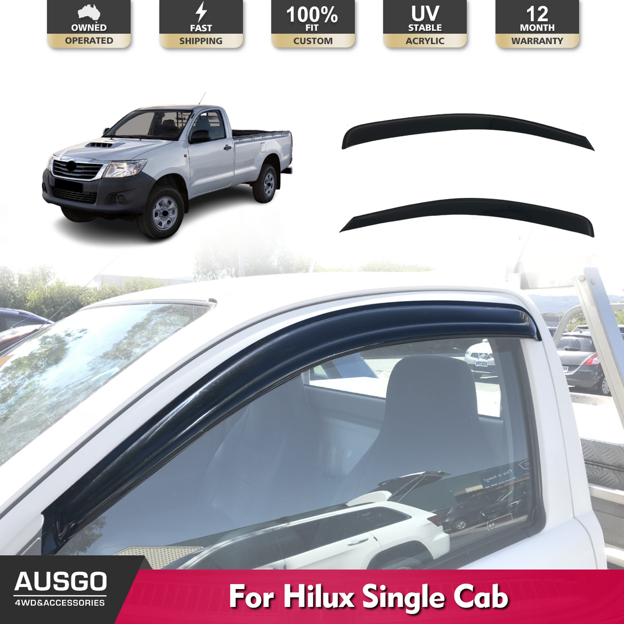 Luxury Weather Shields for Toyota Hilux Single Cab 2005-2015