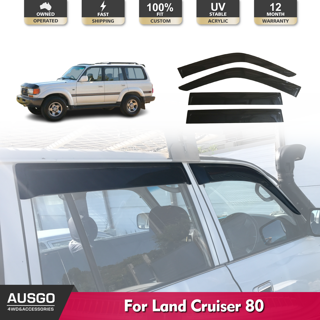 Weather Shields for Toyota Land Cruiser 80 LC80 1990-1998