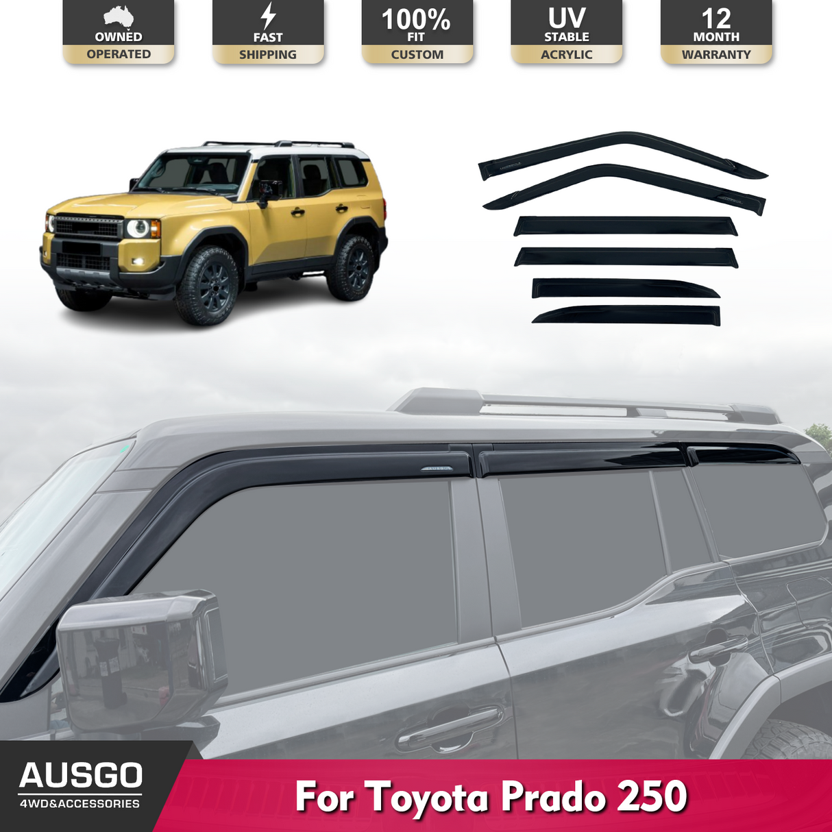 Luxury Weather Shields for Toyota Land Cruiser Prado 250 J250 LC250 2024-Onwards