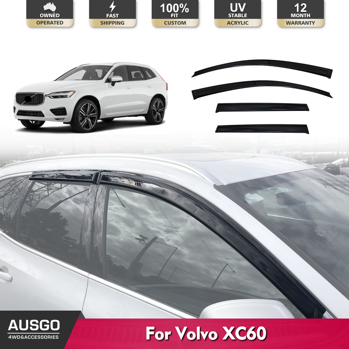 Luxury Weather Shields for Volvo XC60 2017-Onwards