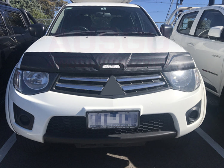 Luxury Weather Shields + Bonnet Protector for Mitsubishi Triton Single Cab 2006-2015 with Extended Mirror