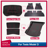 Floor Mats + Sunroof Shade + Front+Rear Cargo Mat for Tesla Model 3 2021-2023 Boot Mat Trunk Mat Boot Liner Car Mats