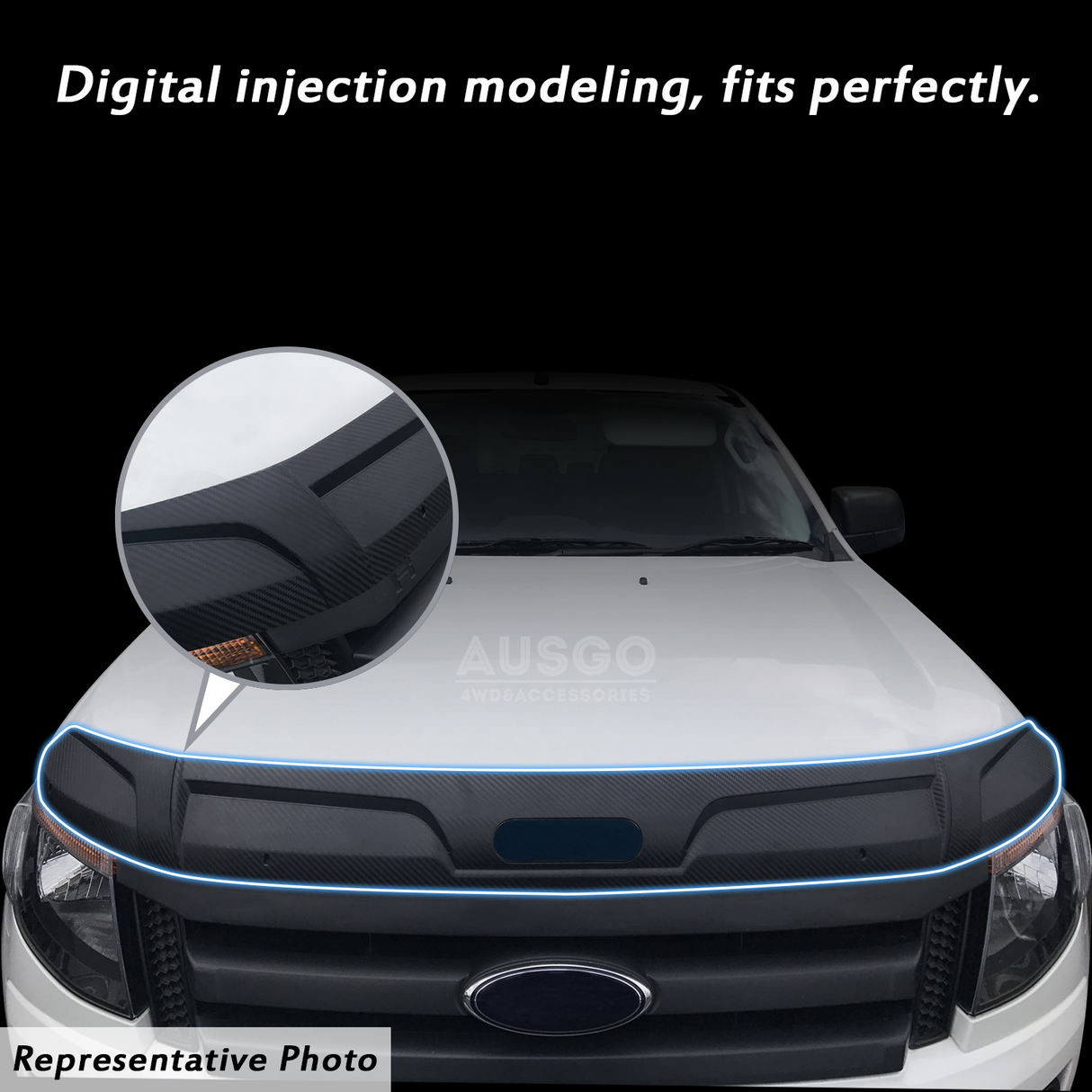 Weather Shields + Bonnet Protector for Ford Ranger Single Cab 2012-2015