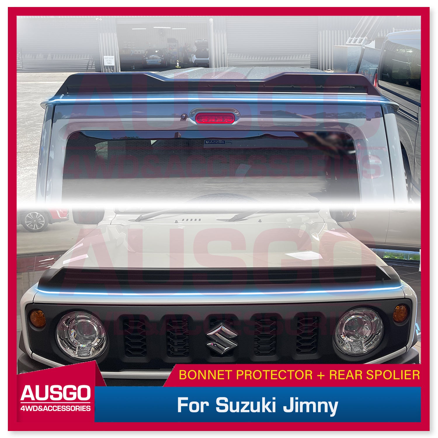 Bonnet Protector + Rear Roof Spoiler Deflector Spoilers Wing Lip for Suzuki Jimny 2018-Onwards