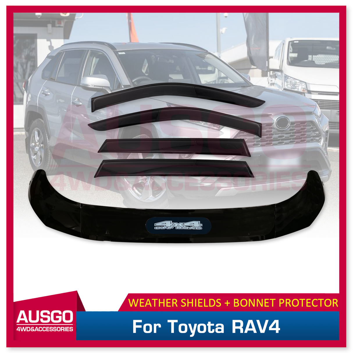 Luxury Weather Shields + Bonnet Protector for Toyota RAV4 2019-Onwards