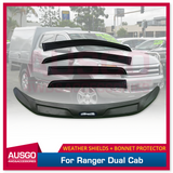 PRE-ORDER Injection Weather Shields + Bonnet Protector for Ford Ranger Dual Cab 2012-2015