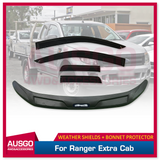 Weather Shields + Bonnet Protector for Ford Ranger Extra Cab 2012-2015