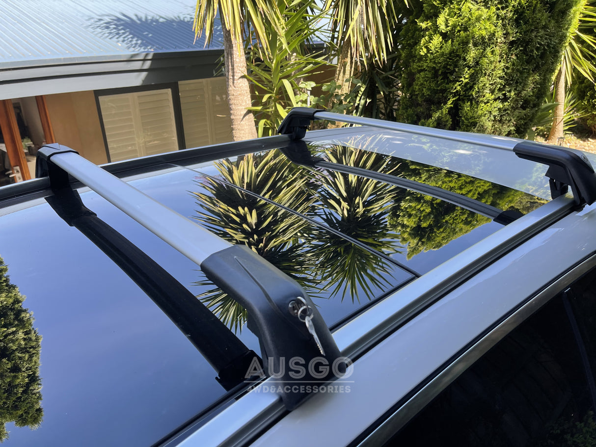 1 Pair Aluminum Cross Bar for Volkswagen Tiguan 2016+ Clamp in Flush Rail Luggage Carrier Roof Rack