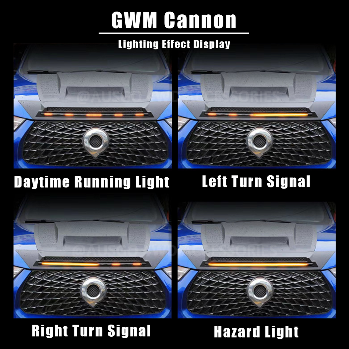 Bonnet Protector with LED Light for GWM Cannon 2020-Onwards